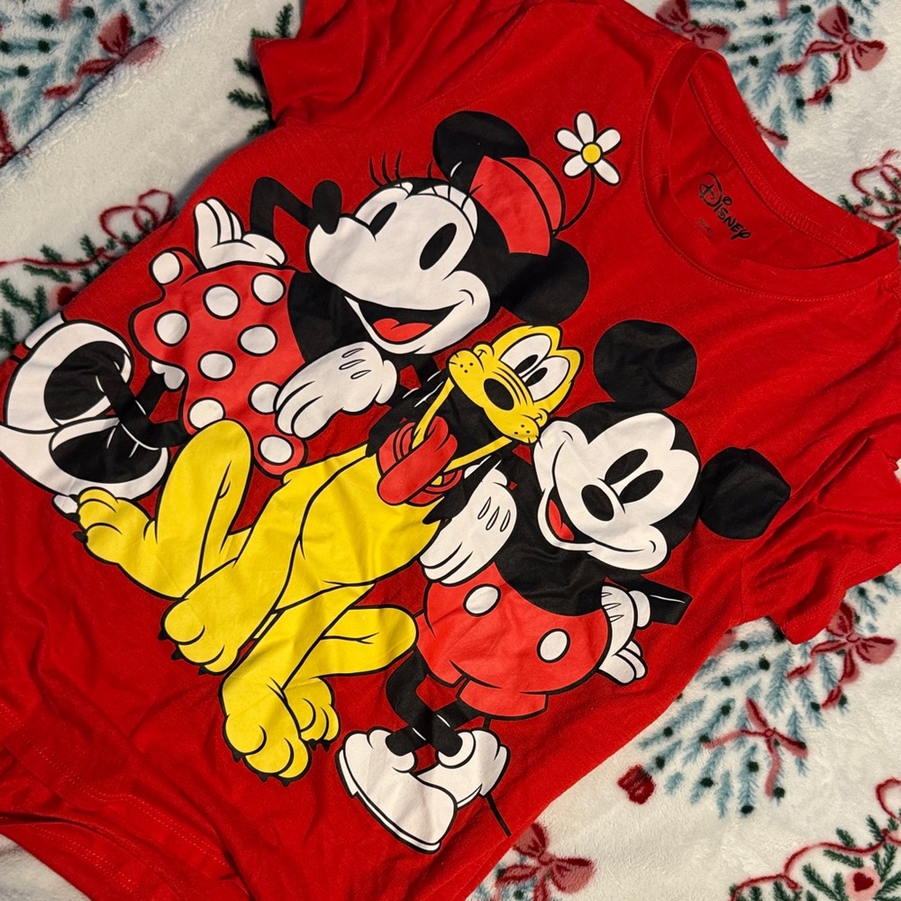Disney Red Mickey, Minnie & Pluto  T-Shirt